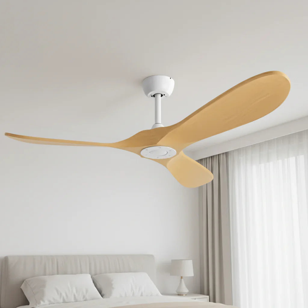 Lévant | Ventilateur vintage blanc et bois clair