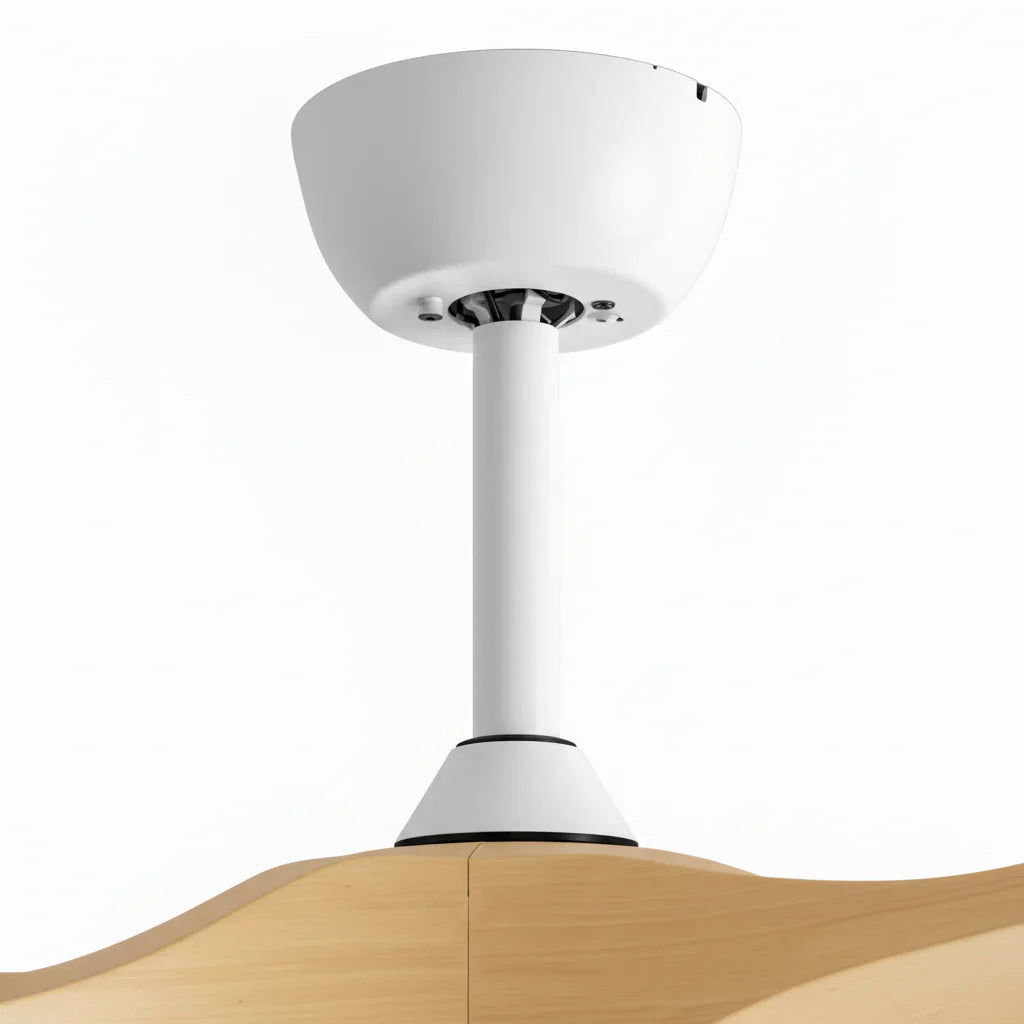 Lévant | Ventilateur vintage blanc et bois clair