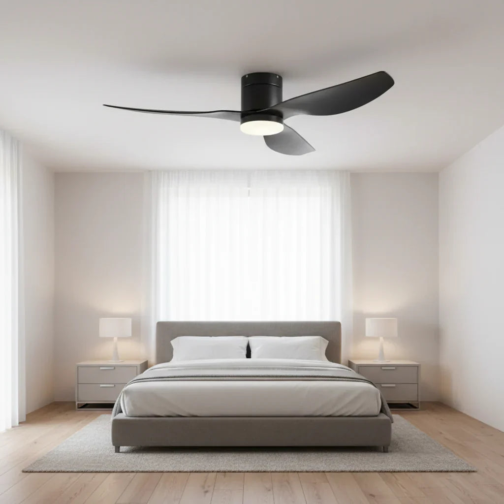 Helios | Ventilateur LED intégrée noir et ABS noir