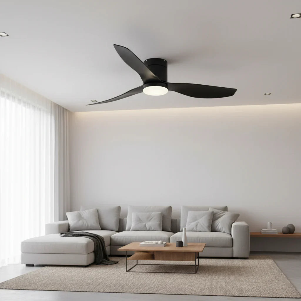 Helios | Ventilateur LED intégrée noir et ABS noir
