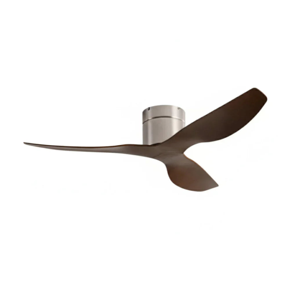 Verso | Ventilateur ultra-plat argent et bois foncé