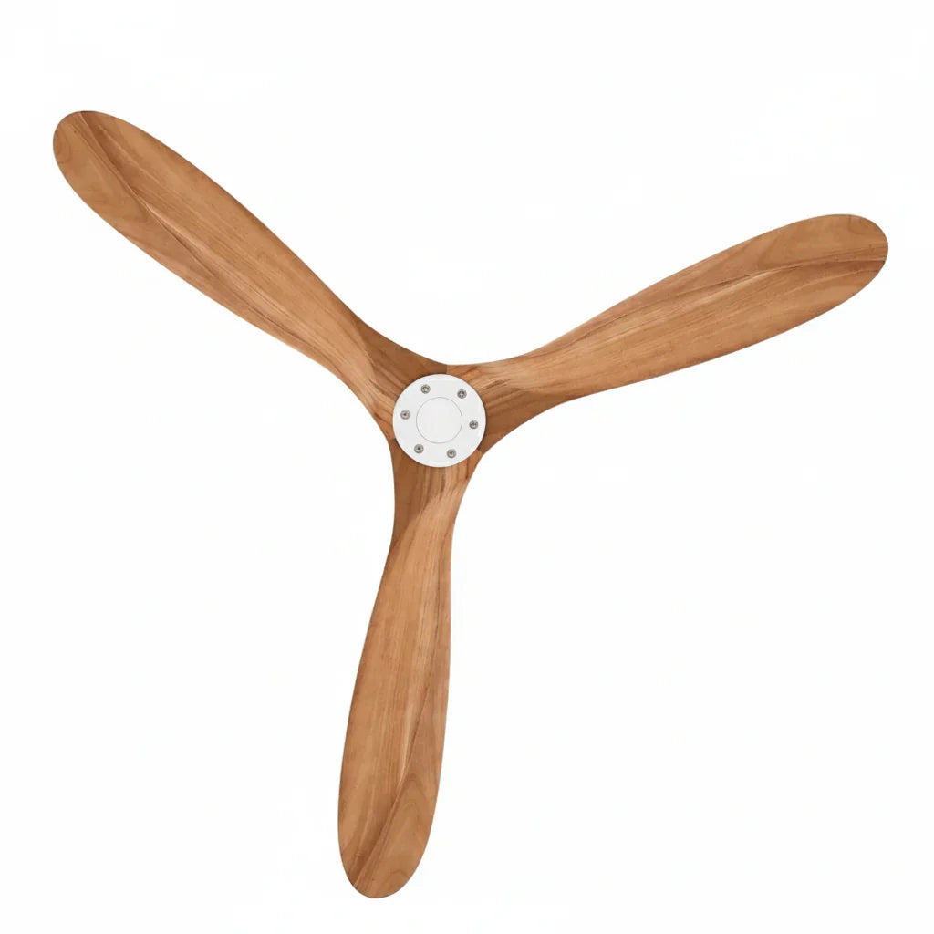 Bjorn | Ventilateur bois massif naturel et blanc