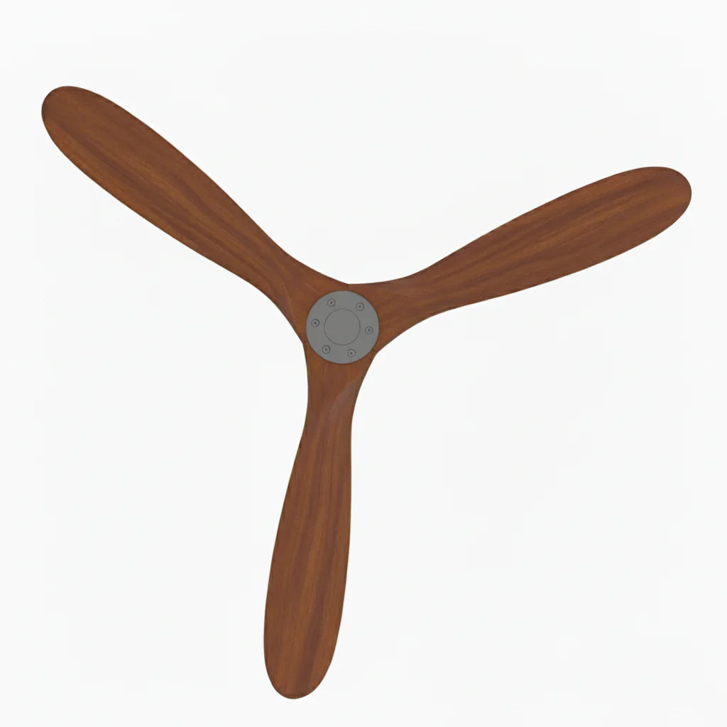 Skadi | Ventilateur bois massif foncé et gris
