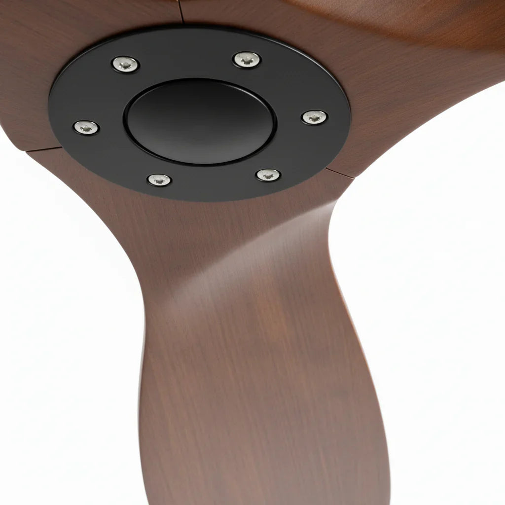 Vidar | Ventilateur bois massif foncé et noir