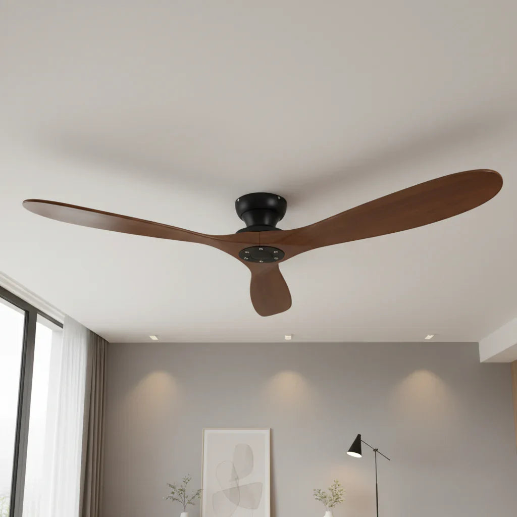 Vidar | Ventilateur bois massif foncé et noir