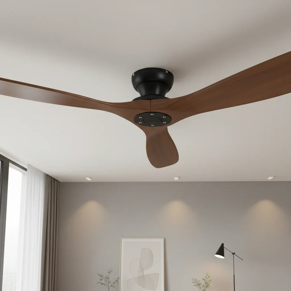 Vidar | Ventilateur bois massif foncé et noir