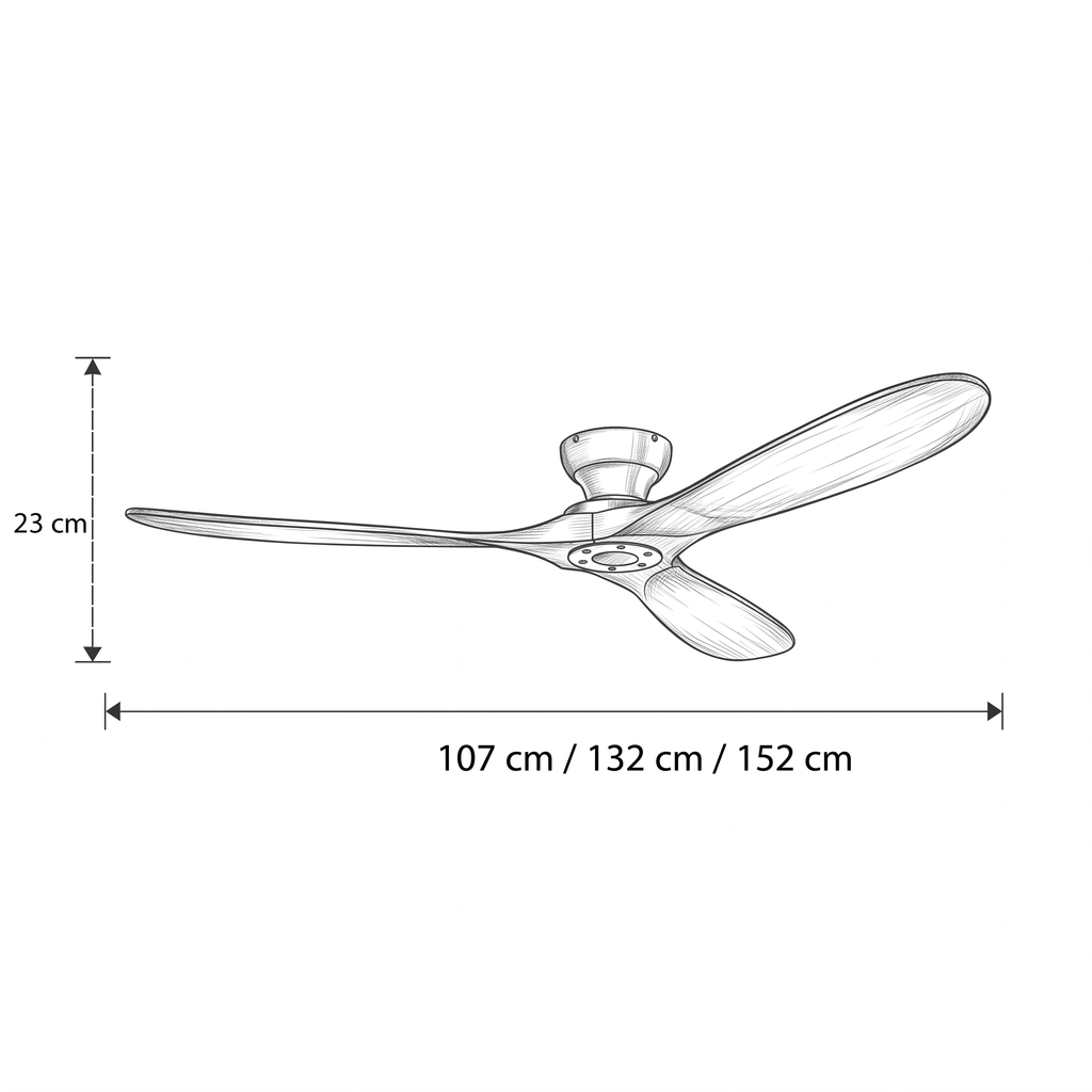 Lumi | Ventilateur éclairage LED bois naturel et blanc