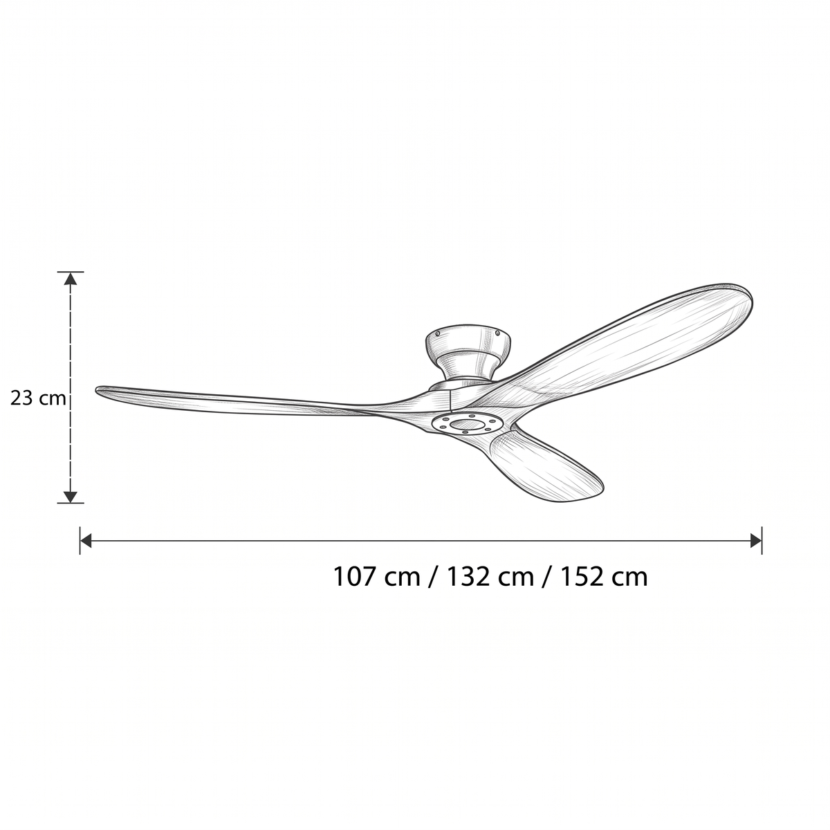 Vidar | Ventilateur bois massif foncé et noir