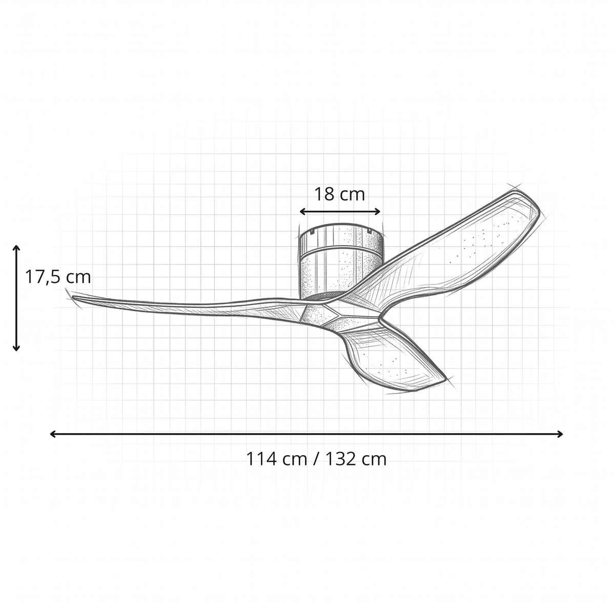 Verso | Ventilateur ultra-plat argent et bois foncé