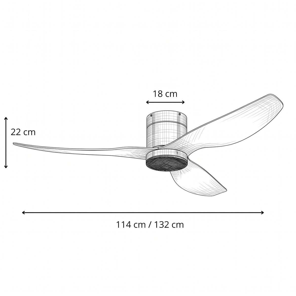 Vega | Ventilateur LED intégrée blanc et ABS blanc