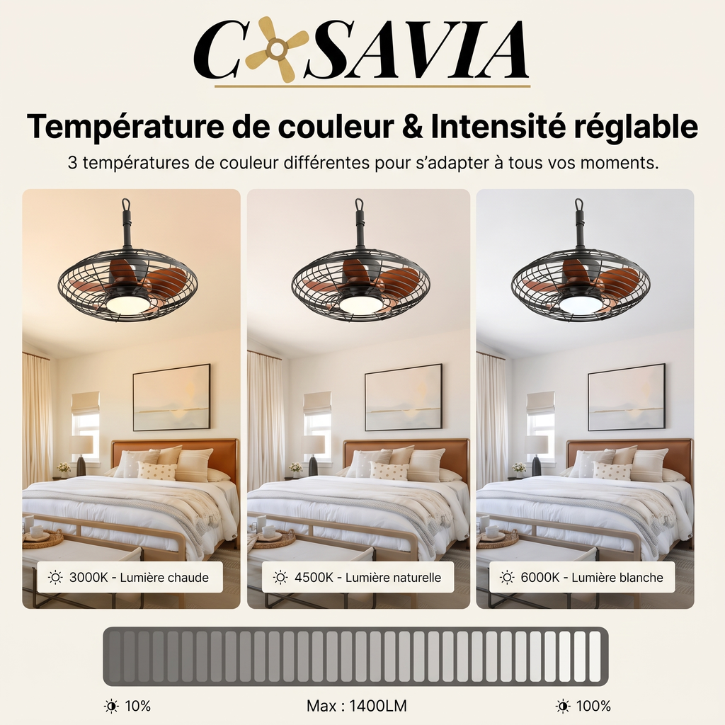Vector | Ventilateur moderne LED télécommande 51 cm