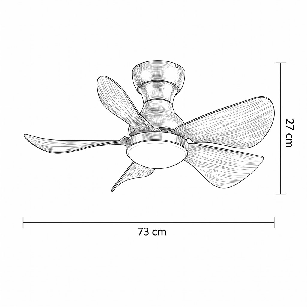 Sigrid | Ventilateur compact LED télécommande 74 cm