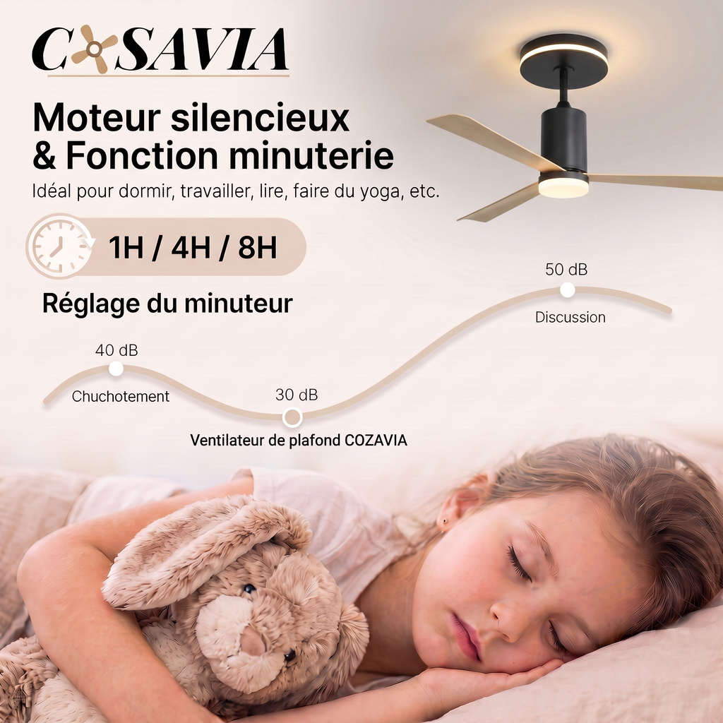 Nexus | Ventilateur moderne LED télécommande 132 cm