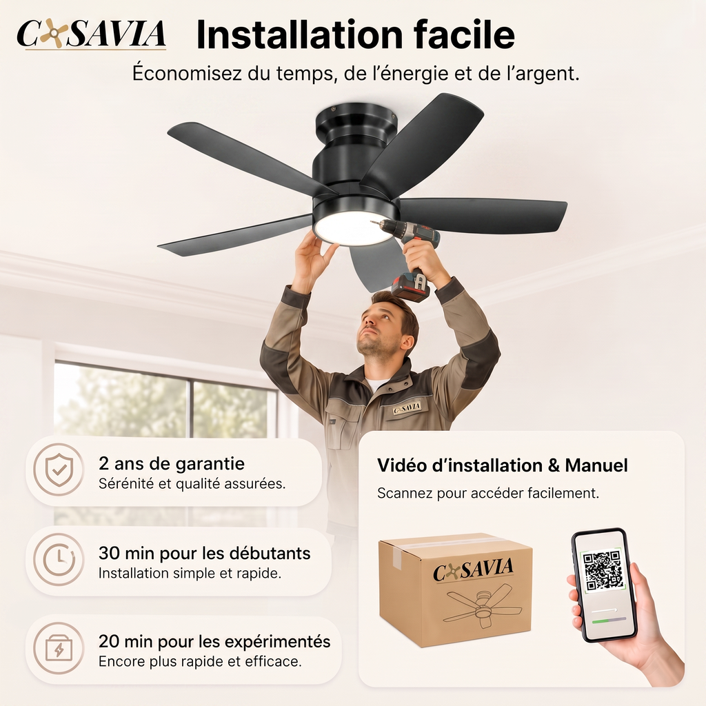 Helix | Ventilateur moderne LED télécommande 107 cm