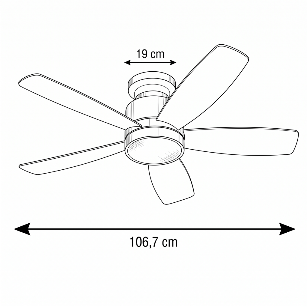 Helix | Ventilateur moderne LED télécommande 107 cm