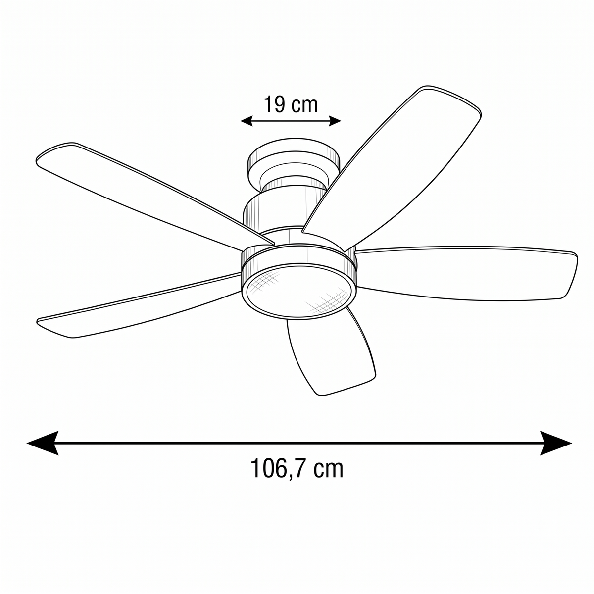 Helix | Ventilateur moderne LED télécommande 107 cm