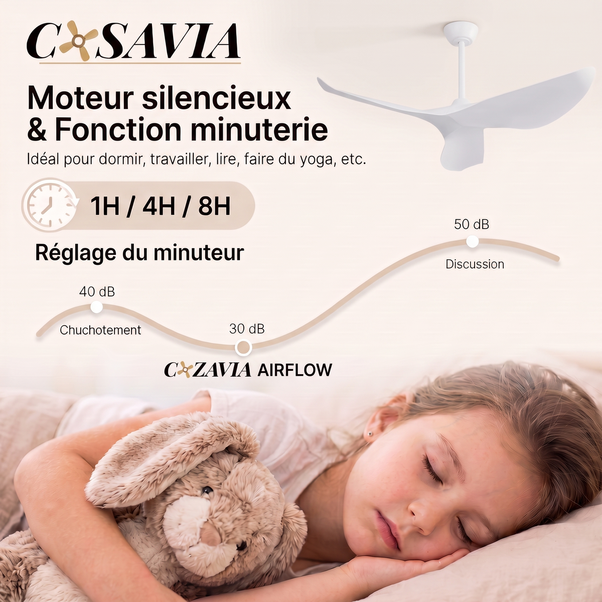 Capraia | Ventilateur design LED télécommande 97 cm