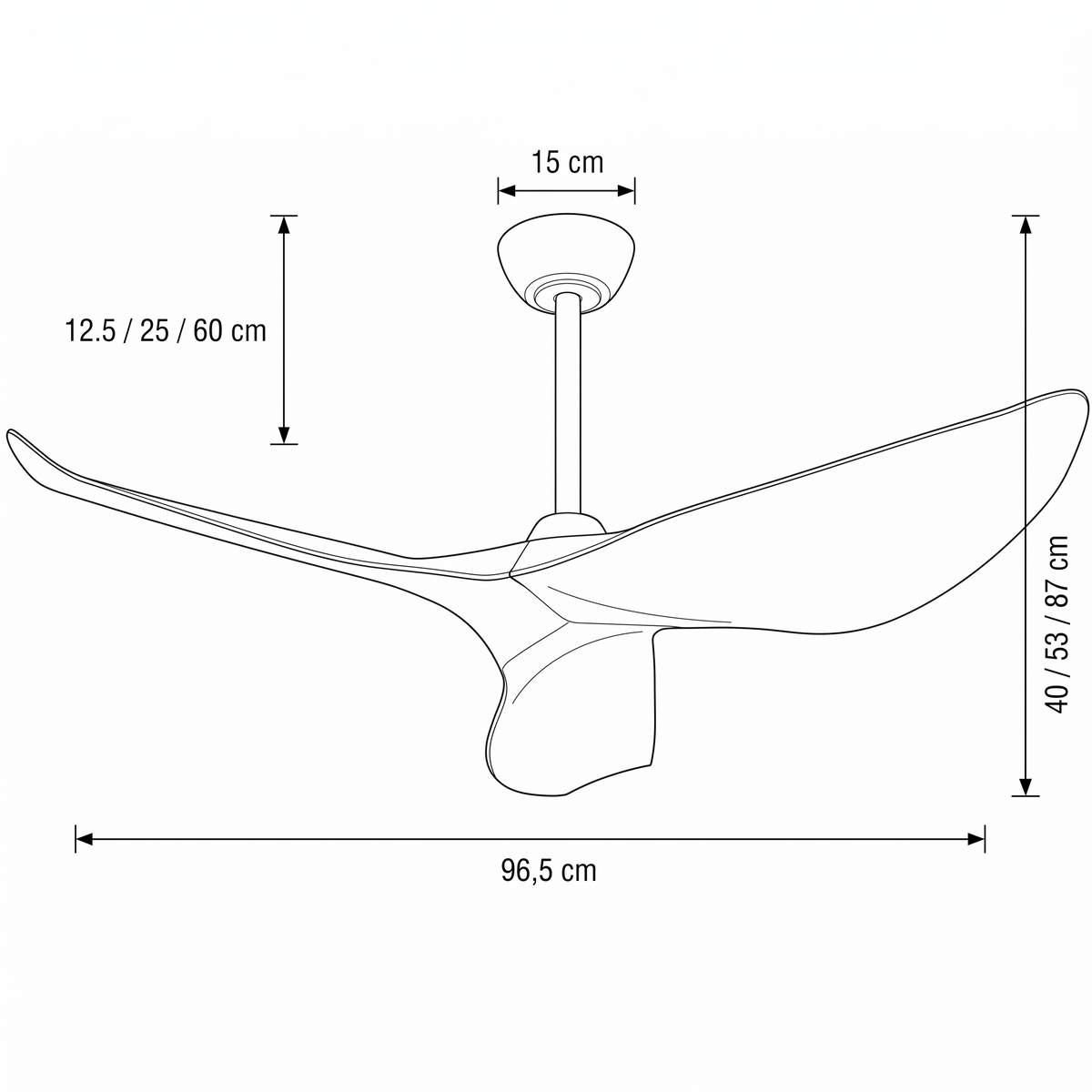 Capraia | Ventilateur design LED télécommande 97 cm