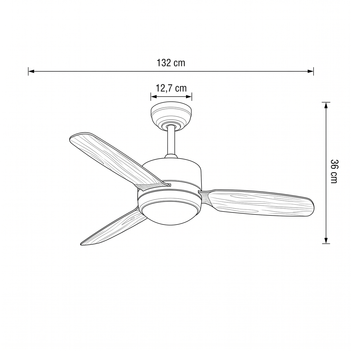 Calisto | Ventilateur design LED télécommande 117 cm
