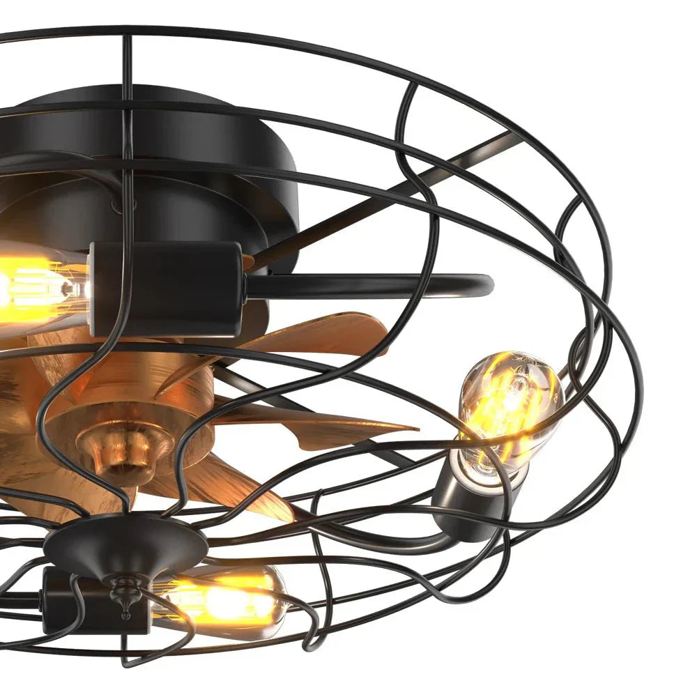 Oslo | Ventilateur cage éclairage télécommande 51 cm