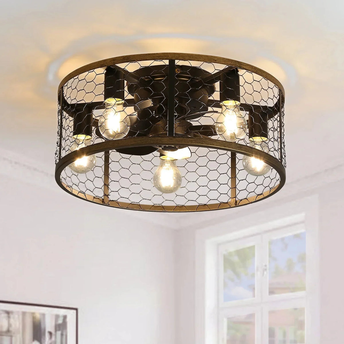 Marengo | Ventilateur cage LED télécommande 51 cm