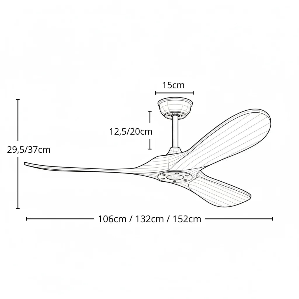 Auster | Ventilateur vintage noir et bois foncé