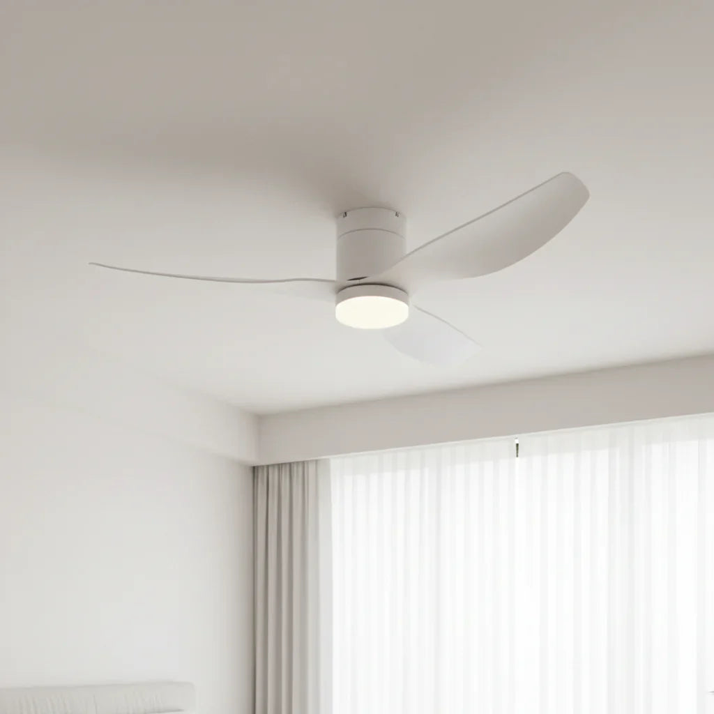 Vega | Ventilateur LED intégrée blanc et ABS blanc