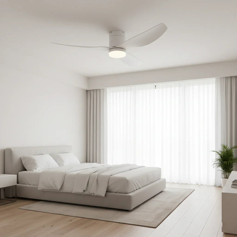 Vega | Ventilateur LED intégrée blanc et ABS blanc