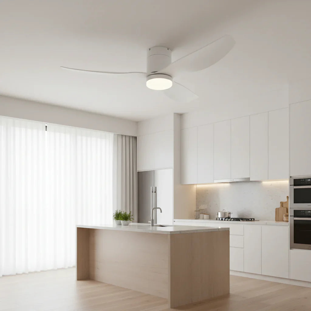 Vega | Ventilateur LED intégrée blanc et ABS blanc